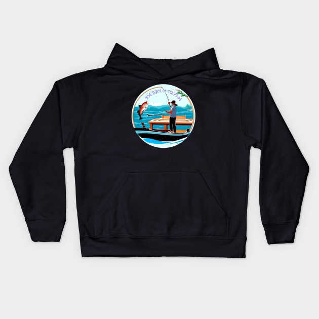 Fishing Kids Hoodie by Dream's Art